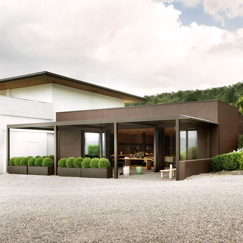 Pergola addossata - VISION - Pratic S.p.A - autoportante / in alluminio / a lamelle orientabili