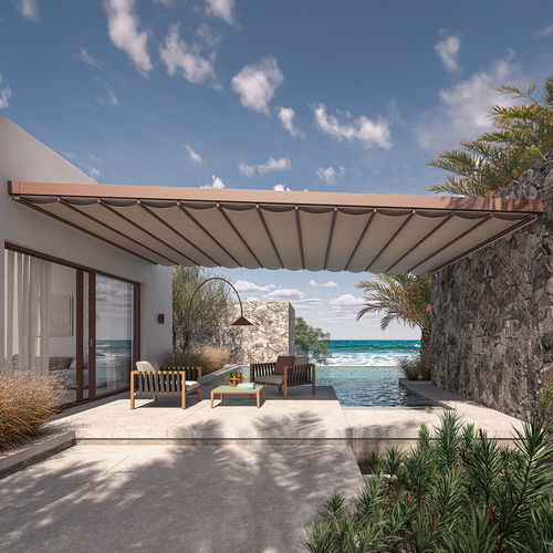 Pergola sospesa - ONE - Pratic S.p.A - in alluminio / con copertura in tela / con copertura scorrevole