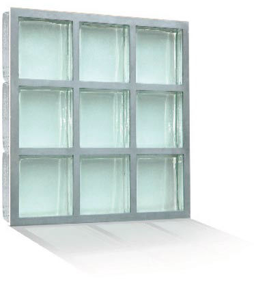 Mattone di vetro quadrato - DIVISION 8 High Performance System  - Pittsburgh Corning - sabbiato / ad alta resistenza / antiproiettile