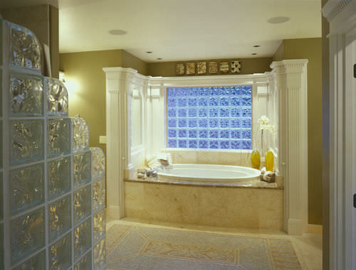 Mattone di vetro curvo - ENDCURVE® FINISHING UNIT : DECORA® & ICESCAPES® - Pittsburgh Corning - strutturato