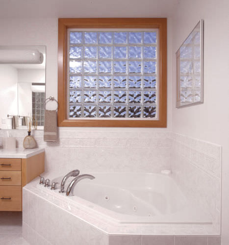 Mattone di vetro quadrato - PREMIERE : DECORA® - Pittsburgh Corning - strutturato / a elevata trasmissione luminosa