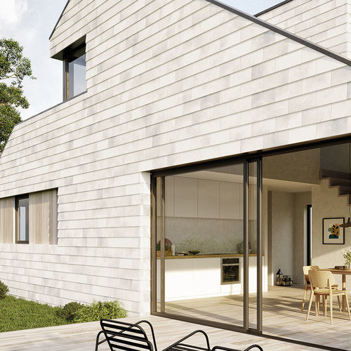 Rivestimento di facciata a scandola - RK-EK1009 - Tempio - in ceramica / verticale / bocciardato