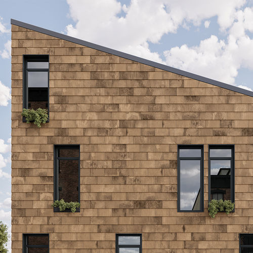 Rivestimento di facciata a scandola - RK-EK1038 - Tempio - in ceramica / verticale / bocciardato