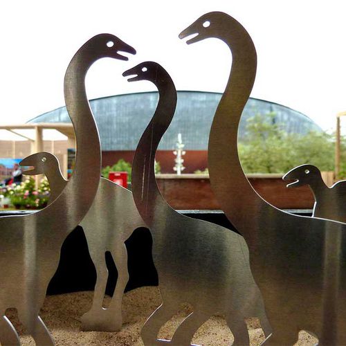 Scultura in alluminio - 3 DINOS - Logical Space design - da esterno / da giardino / per spazi pubblici
