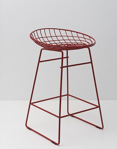 Sgabello da bar contemporaneo - pastoe - con supporto in acciaio / rosso
