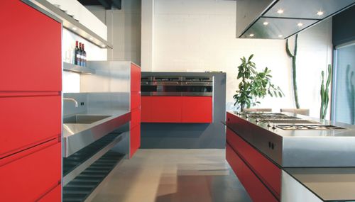 Cucina contemporanea - v - ABK InnoVent - in acciaio inossidabile / in laminato / con isola