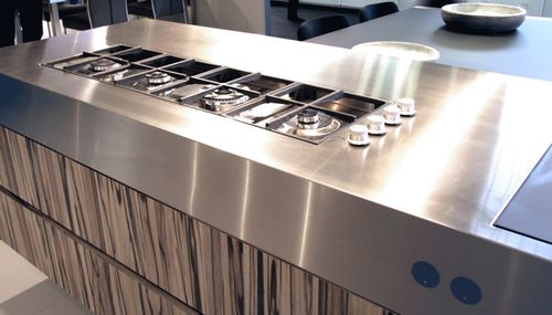 Piano di lavoro in acciaio inossidabile - ABK InnoVent - da cucina / levigato