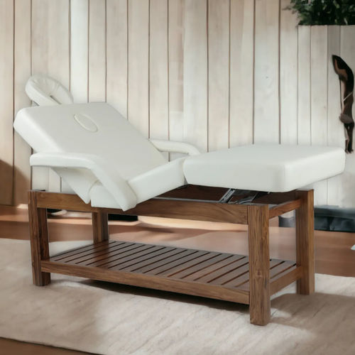 Lettino per massaggi pieghevole - FLEXY 1 - Iso Benessere® - in legno / con contenitore / ad altezza regolabile