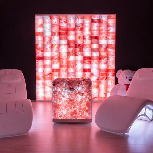 Parete di sale per centro benessere - VERTICAL PINK - Iso Benessere® - in kit / retroilluminata / standard