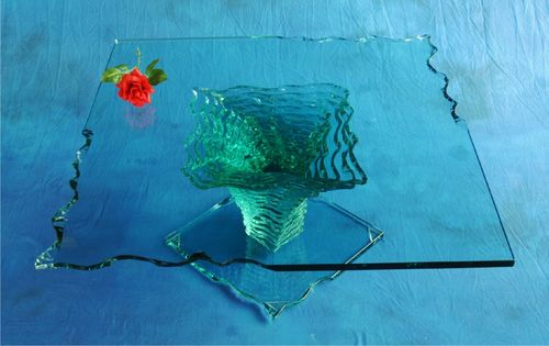 Tavolino basso contemporaneo - ATLANTIDE - MIROITERIE PETITJEAN - in vetro / quadrato / per uso residenziale