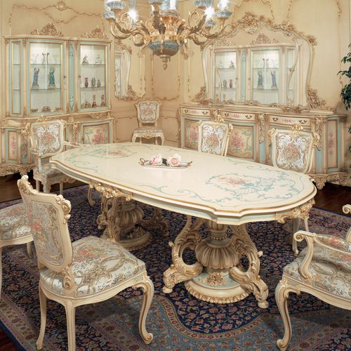 Tavolo da pranzo in stile - FRATELLI RADICE SRL - in legno laccato / ovale / per uso residenziale
