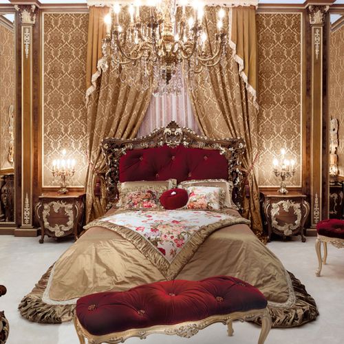 Letto matrimoniale - FRATELLI RADICE SRL - in stile / con testiera imbottita / in legno laccato
