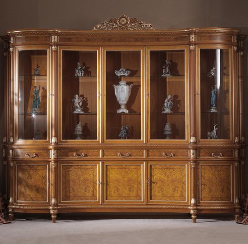 Credenza con alzata classica - FRATELLI RADICE SRL - in legno / in vetro