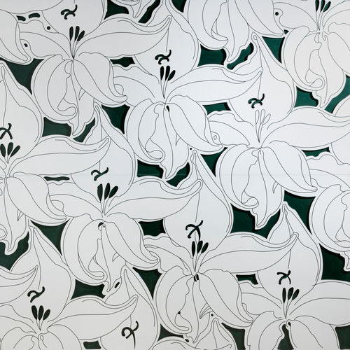 Pannello decorativo per interni - PD022 FLORAL - Decustik - testurizzato / 3D / bianco