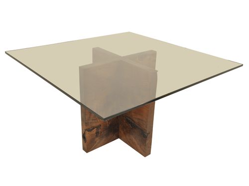 Tavolo contemporaneo - CLARO WALNUT - Rotsen Furniture - in vetro / quadrato / in materiale di recupero