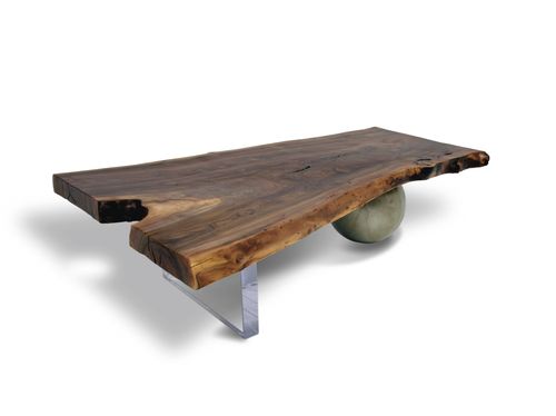 Tavolino basso contemporaneo - WALNUT PLEXI & METAL - Rotsen Furniture - in legno / in materiale di recupero / per uso residenziale