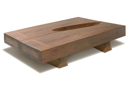 Tavolino basso contemporaneo - ELLIPSE - Rotsen Furniture - in legno / rettangolare / in materiale di recupero