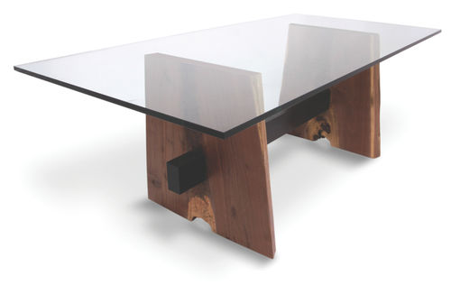 Tavolo contemporaneo - WALNUT BASE - Rotsen Furniture - in vetro / rettangolare / in materiale di recupero