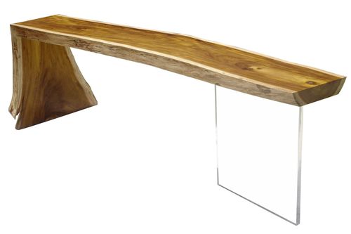 Consolle contemporanea - RAW EDGE LUCITE - Rotsen Furniture - in legno / rettangolare / in materiale di recupero