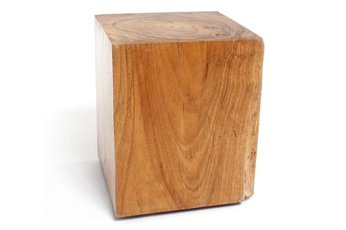 Sgabello contemporaneo - NATURAL SQUARE   - Rotsen Furniture - in legno / con base centrale / in materiale di recupero