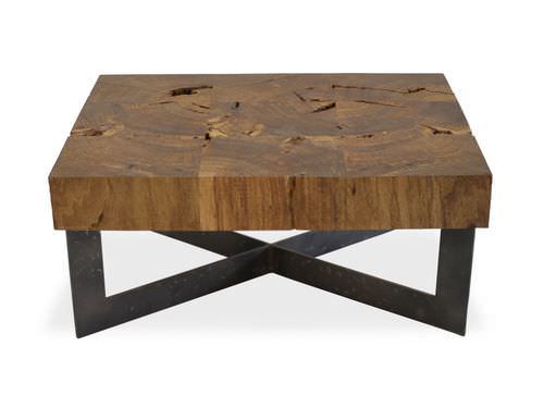 Tavolino basso contemporaneo - MOSAIC - Rotsen Furniture - in legno / quadrato / in materiale di recupero
