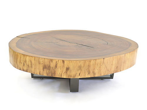 Tavolino basso contemporaneo - BOLACHA - Rotsen Furniture - in legno / in metallo / rotondo