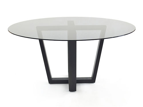 Tavolo da pranzo contemporaneo - SMOKED GLASS - Rotsen Furniture - in legno / in vetro / rotondo