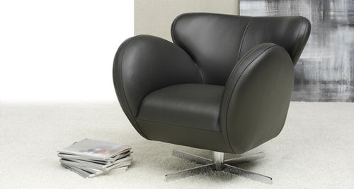 Poltrona contemporanea - SUPERSONIC - Machalke - in pelle / girevole