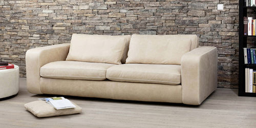 Divano contemporaneo - VALENTINO - Machalke - in pelle / beige / 2 posti