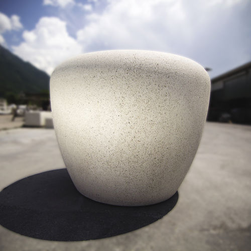 Fioriera in pietra ricostituita - SATURNO - BELLITALIA - rotonda / con serbatoio / contemporanea