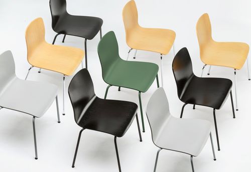 Sedia contemporanea - SLIM M - De Vorm - in rovere / in compensato stampato / in betulla