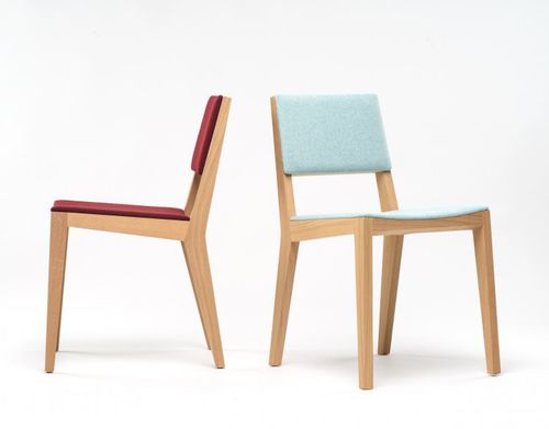Sedia contemporanea - WOOD ME  - De Vorm - in tessuto / in rovere / in compensato stampato