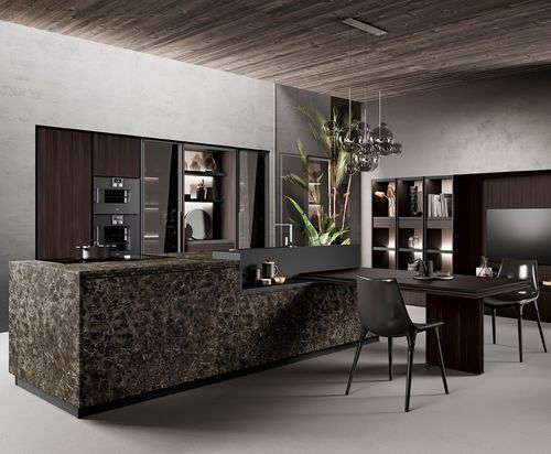 Cucina contemporanea - MÉNTA_01 - MITON - in legno / in vetro fumè / in pietra
