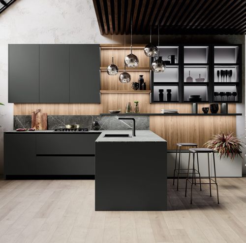 Cucina contemporanea - MÉNTA_03 - MITON - in legno / in vetro fumè / in gres