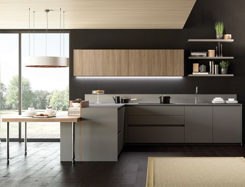 Cucina contemporanea - MÉNTA_06 - MITON - in legno / in HPL / a L
