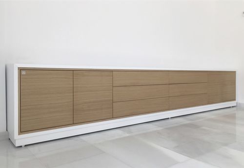 Armadio classificatore basso - Grupo GUBIA - in iroko / contemporaneo / professionale