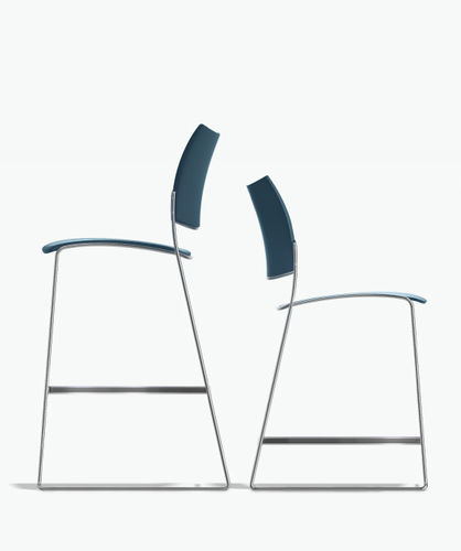 Sedia alta contemporanea - CURVY - Casala - da interno / in tessuto / in legno