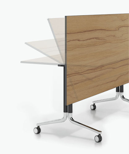 Tavolo da conferenza contemporaneo - TEMO FLIPTOP - Casala - in legno / con supporto in metallo / rettangolare
