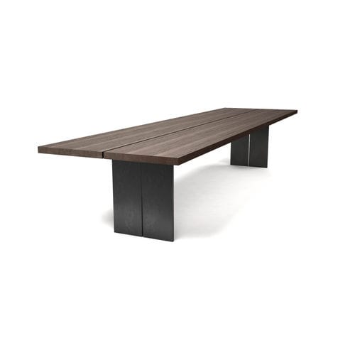 Tavolo contemporaneo - SHARE - Steininger Designers - in legno oliato / con supporto in acciaio laccato / rettangolare