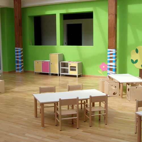Tavolo contemporaneo - MI 454 - CAMILLO SIRIANNI SAS - in legno compensato / con supporto in legno / rettangolare