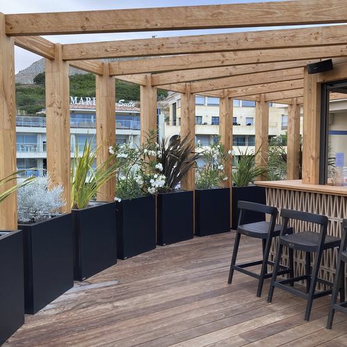 Fioriera in acciaio galvanizzato - STEELAB SBA  - ATELIER SO GREEN - rettangolare / su misura / contemporanea