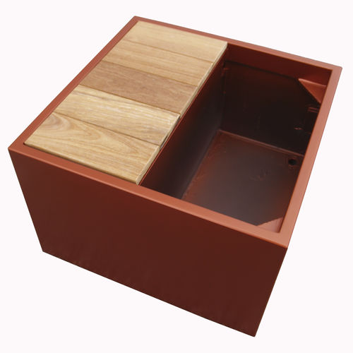 Fioriera in fibrocemento - ICM75.75H50 - ATELIER SO GREEN - in legno / rettangolare / quadrata