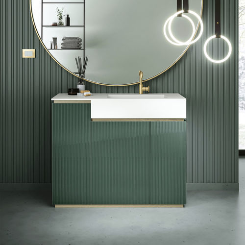 Mobile lavabo da appoggio - FUSION - ARTELINEA - in Solid Surface / in laminato / in melaminico