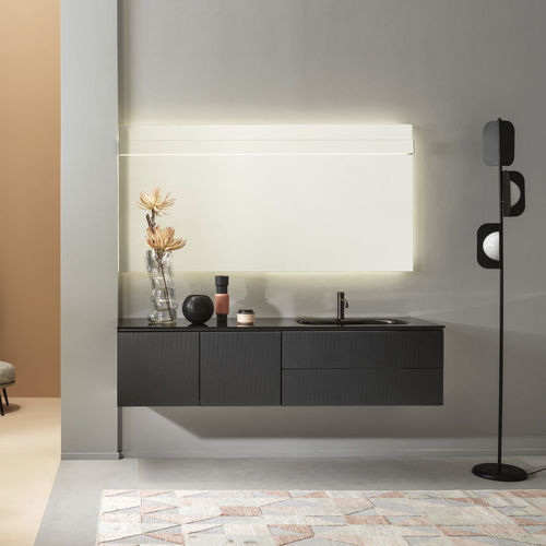 Mobile lavabo a muro - MONOLITE - ARTELINEA - in laminato / in vetro / in melaminico