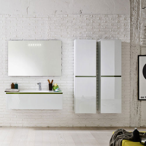 Mobile lavabo sospeso - DOMINO 44 - ARTELINEA - in laminato / contemporaneo / con armadietto integrato