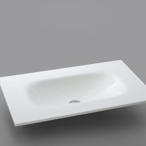 Lavabo integrato - B93 - ARTELINEA - in ceramica / con piano integrato / rettangolare