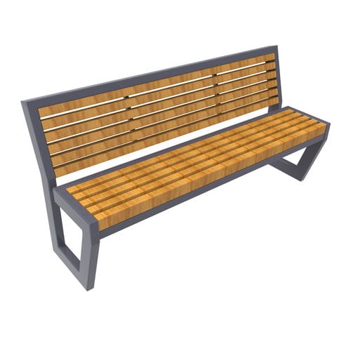 Panca per spazi pubblici contemporanea - ''TECHWOOD'' - GROUPE SAE - TENNIS D'AQUITAINE - in legno composito / in acciaio / in acciaio galvanizzato