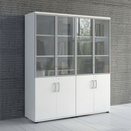 Armadio classificatore basso - BASIC - MDD - alto / in legno / in vetro