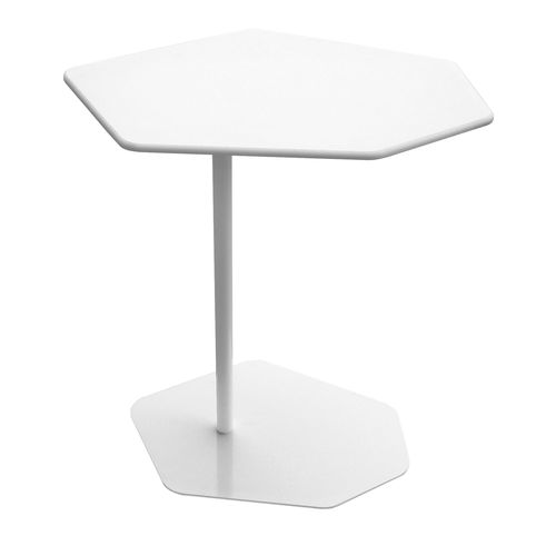 Tavolo d'appoggio contemporaneo - BAZALTO - MDD - in acciaio con rivestimento a polvere / in HPL / esagonale