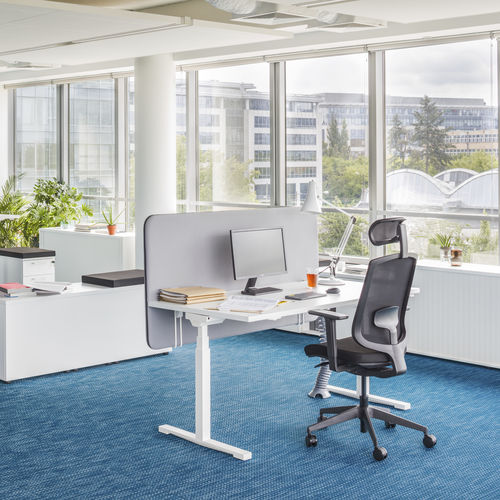 Scrivania per open space - DRIVE - MDD - contemporanea / in melaminico / con separatore integrato